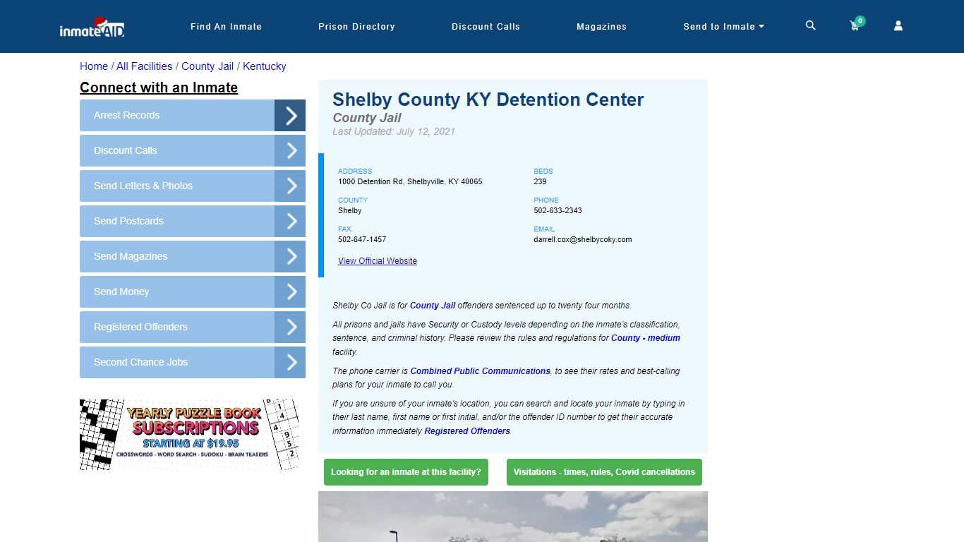 Shelby County KY Detention Center - Inmate Locator - Shelbyville, KY